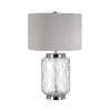 Sola Hand Blown Glass Table Lamp with Titanium Silver Shade