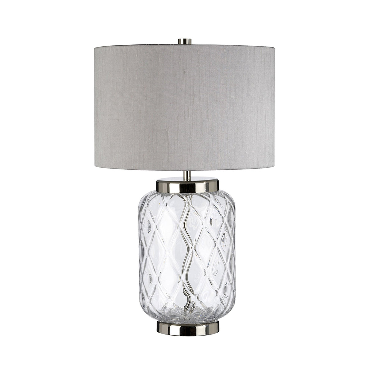 Sola Hand Blown Glass Table Lamp with Titanium Silver Shade