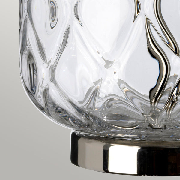 Sola Hand Blown Glass Table Lamp with Breton Blue Shade