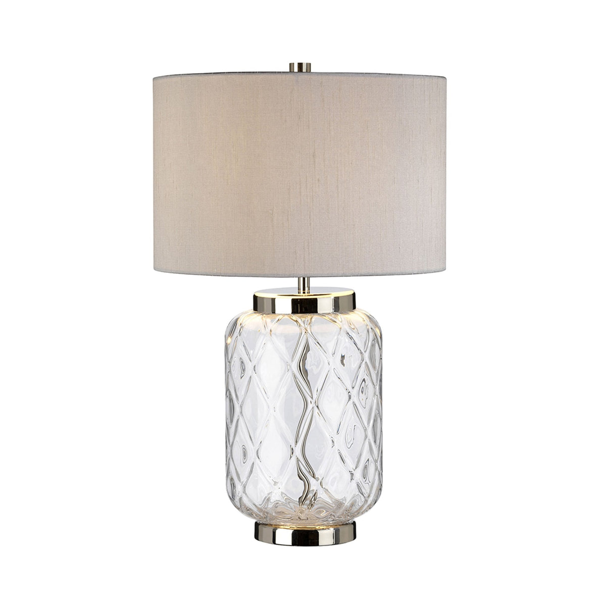 Sola Hand Blown Glass Table Lamp with Titanium Silver Shade
