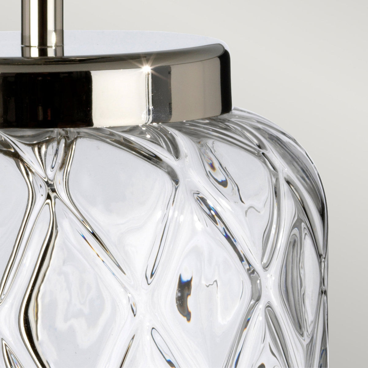 Sola Hand Blown Glass Table Lamp with Titanium Silver Shade