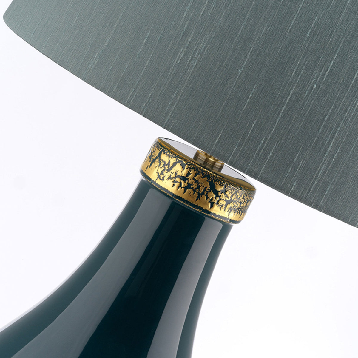 Havering Ceramic Base Table Lamp with Shale Green Shade