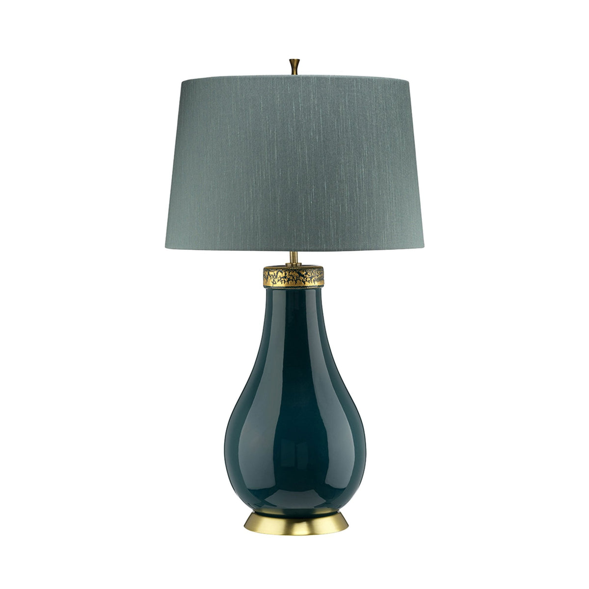 Havering Ceramic Base Table Lamp with Shale Green Shade