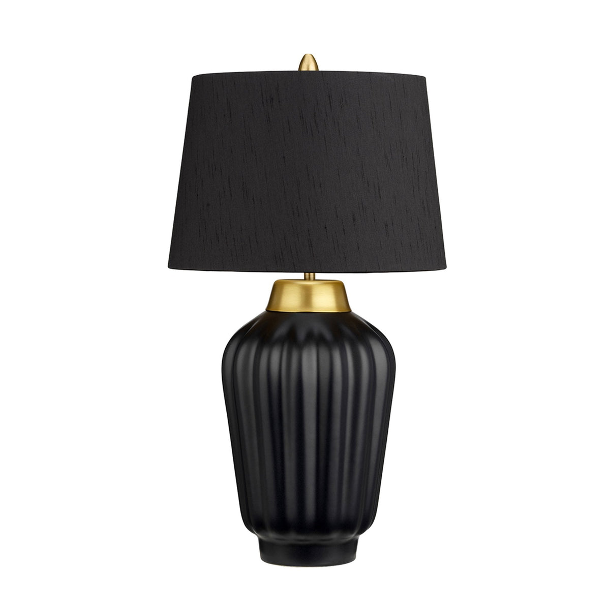 Bexley Table Lamp in Satin Black with Brushed Brass Metalwork