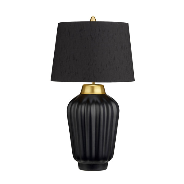 Bexley Table Lamp in Satin Black with Brushed Brass Metalwork