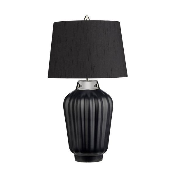 Bexley Table Lamp in Satin Black with Polished Nickel Metalwork