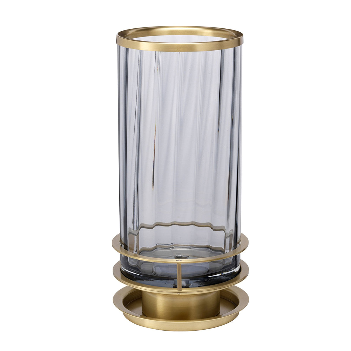 Arno Table Lamp in Smoked Tint Glass with Aged Brass Metalwork