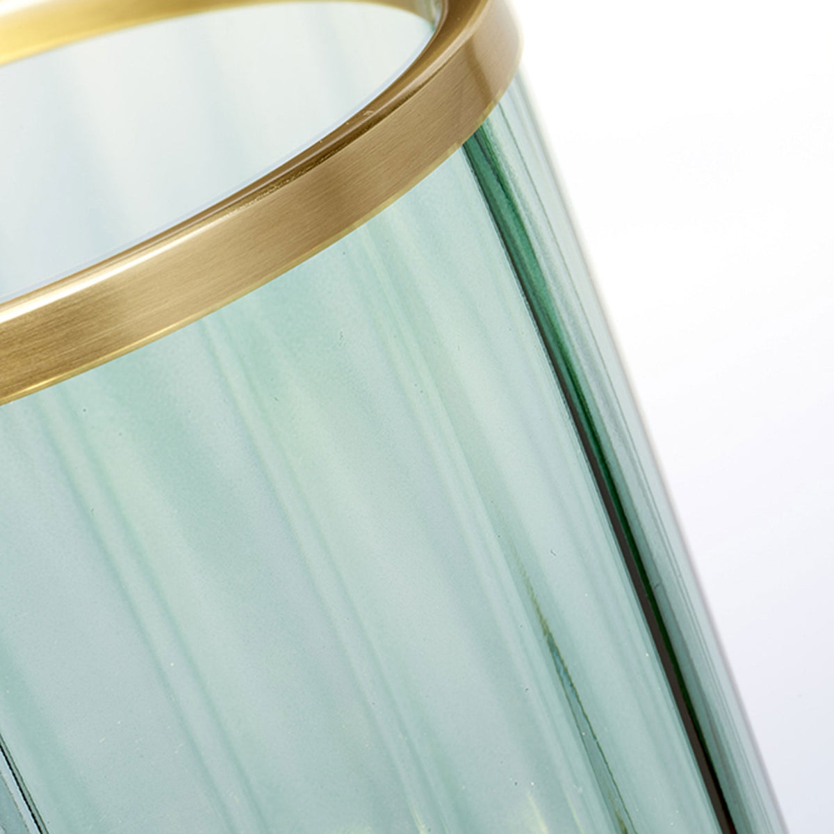 Arno Table Lamp in Green Tint Glass with Aged Brass Metalwork