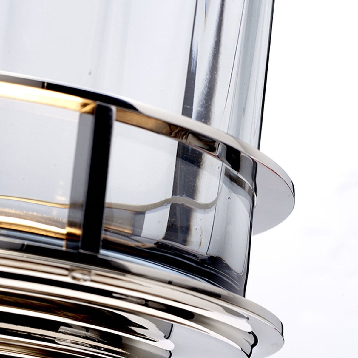 Arno Table Lamp in Smoked Tint Glass with Polished Nickel Metalwork