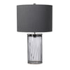 Reno Table Lamp in Smoked Tint Glass with Polished Nickel Metalwork
