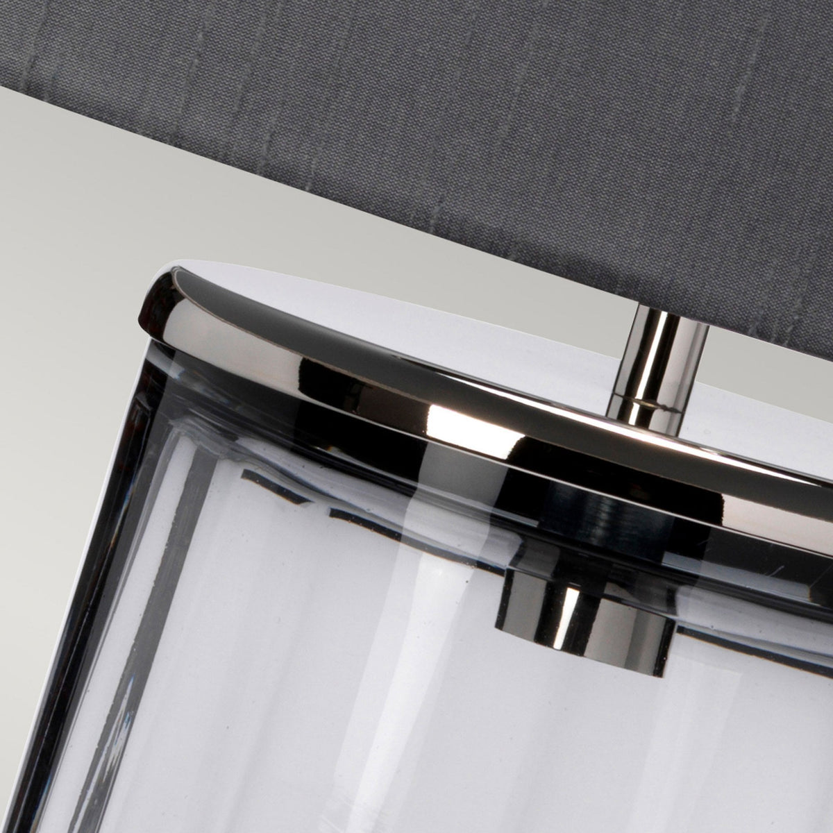 Reno Table Lamp in Smoked Tint Glass with Polished Nickel Metalwork