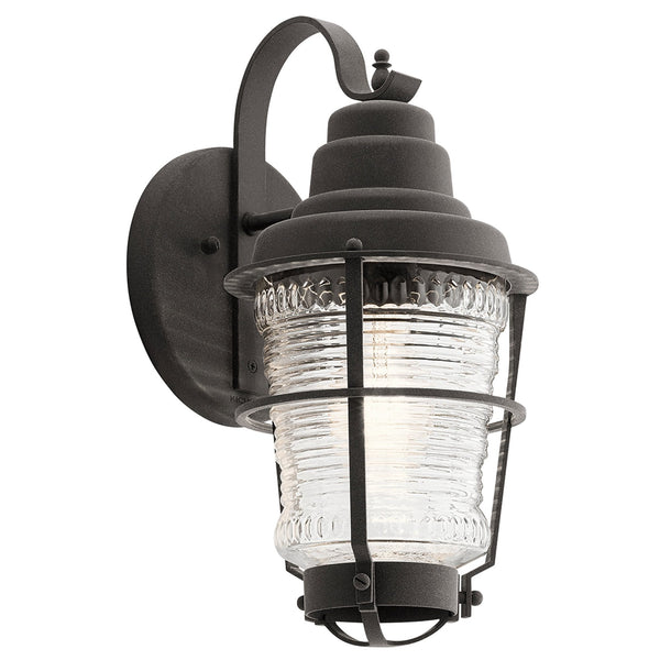Chance Harbor IP44 Exterior Small Wall Light in Weathered Zinc Finish