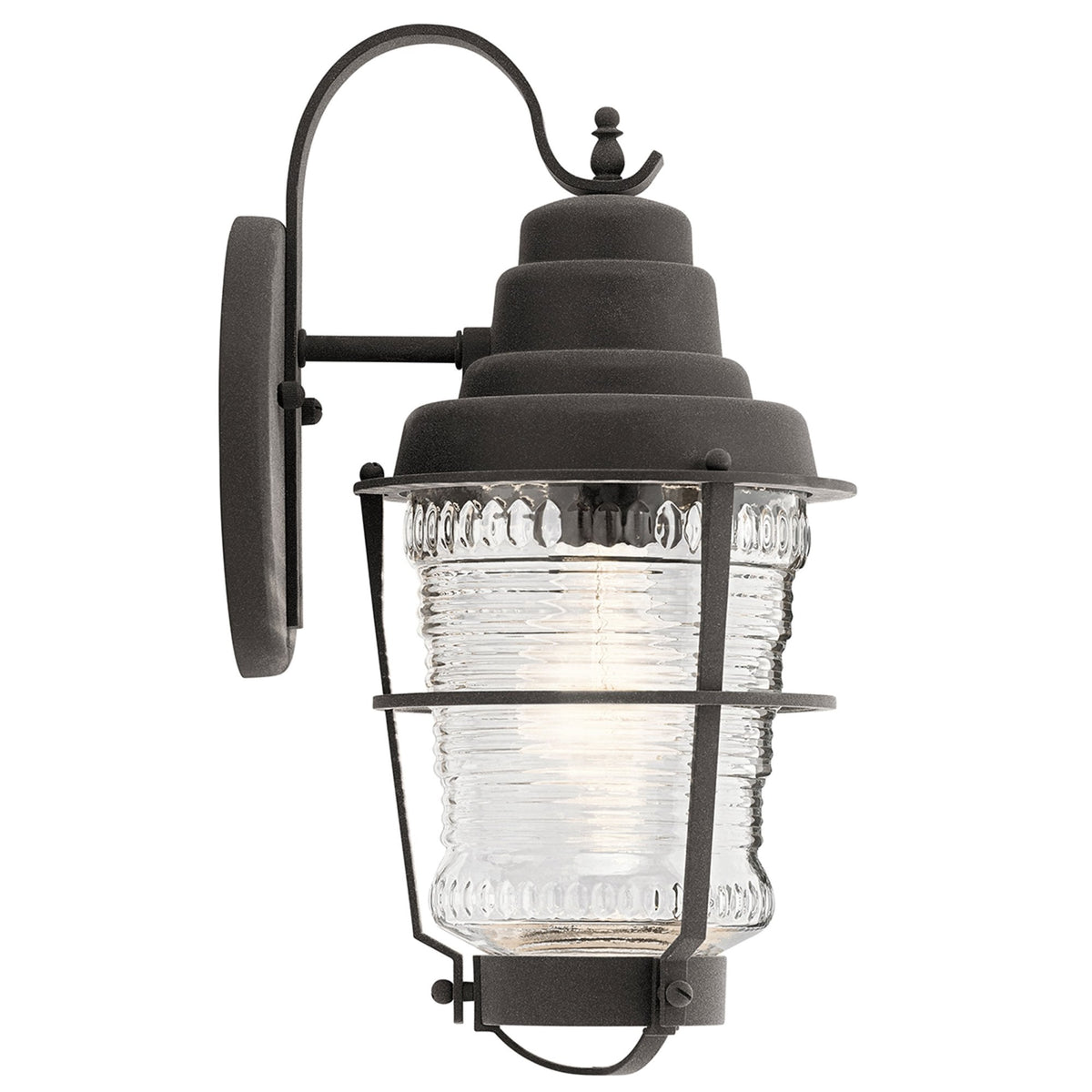 Chance Harbor IP44 Exterior Small Wall Light in Weathered Zinc Finish