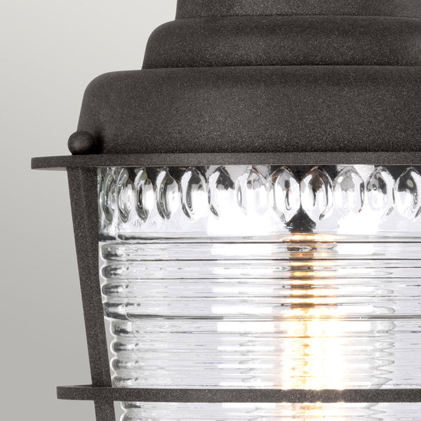 Chance Harbor IP44 Pedestal Light in Weathered Zinc Finish