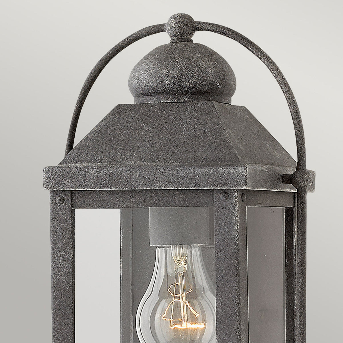 Anchorage IP44 Exterior Small Wall Light in Aged Zinc