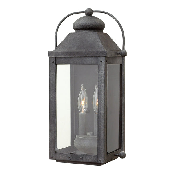 Anchorage IP44 Exterior Medium Wall Light in Aged Zinc