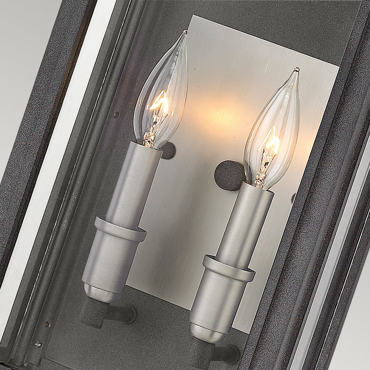 Sutcliffe IP44 Exterior Medium Wall Light in Aged Zinc & Antique Nickel