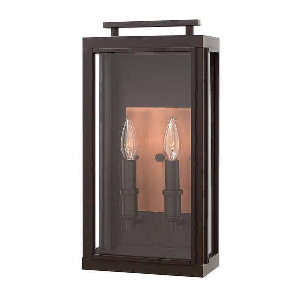 Sutcliffe IP44 Exterior Medium Wall Light in Oil Rubbed Bronze & Antique Copper