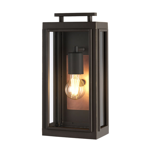 Sutcliffe IP44 Exterior Small Wall Light in Oil Rubbed Bronze & Antique Copper