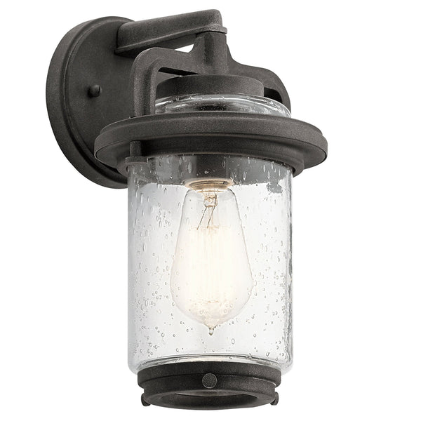 Andover IP44 Exterior Small Wall Light in Weathered Zinc Finish