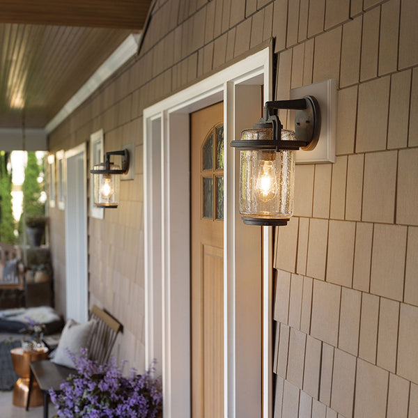 Andover IP44 Exterior Medium Wall Light in Weathered Zinc Finish