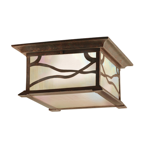 Morris IP44 Exterior Ceiling Light in Distressed Copper