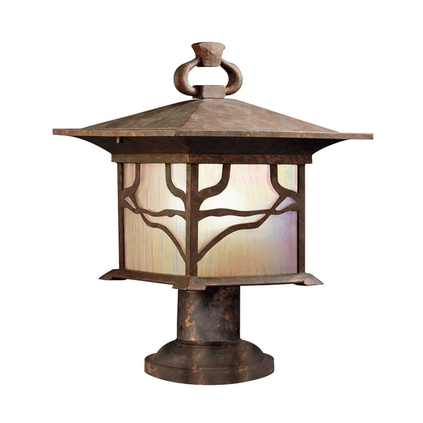 Morris IP44 Exterior Pedestal Light in Distressed Copper
