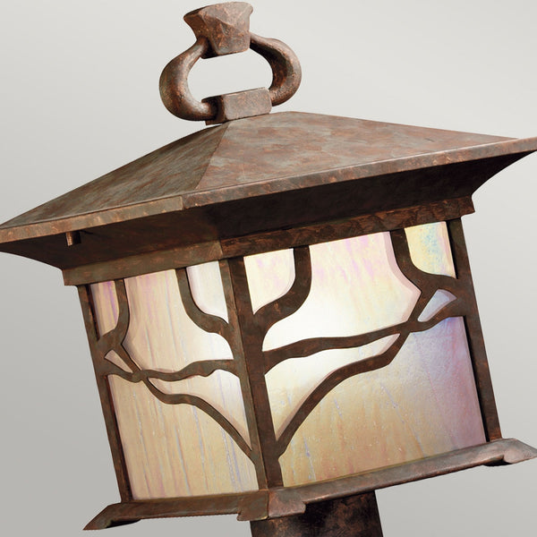 Morris IP44 Exterior Pedestal Light in Distressed Copper