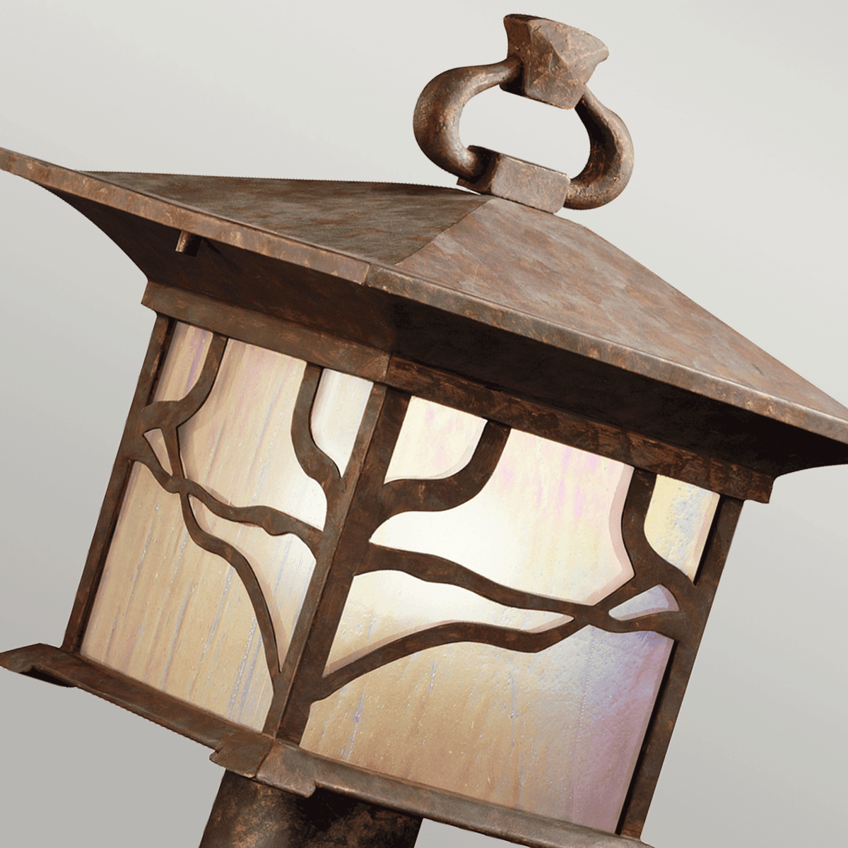 Morris IP44 Exterior Pedestal Light in Distressed Copper