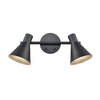 Stalbridge Twin Adjustable Wall Light in Matt Black & Silver Inner