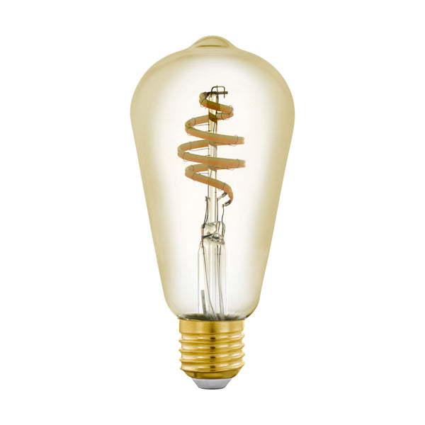 An EGLO connect-z zigbee LED filament bulb on a white background.