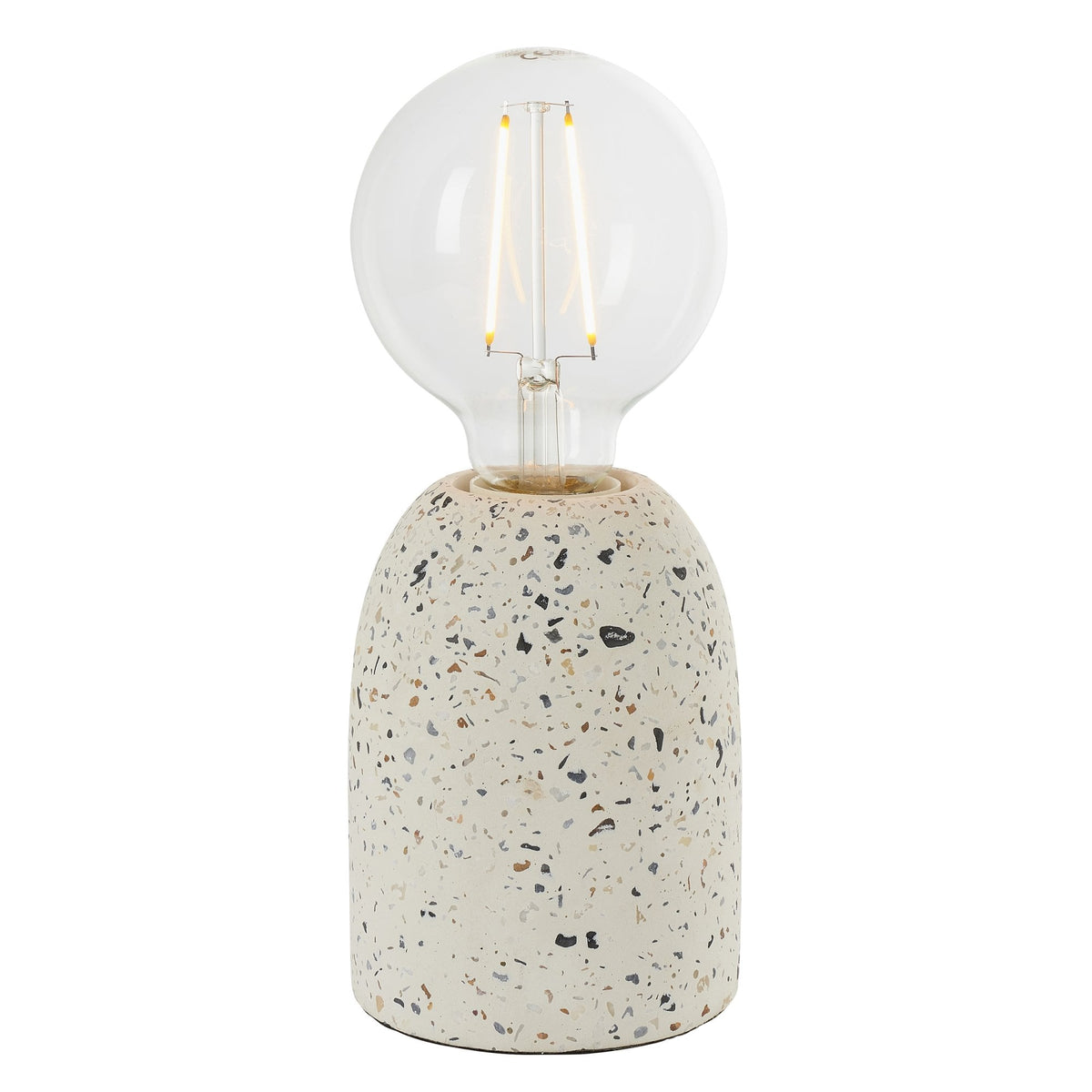 Terrazzo Table Lamp Base in White with Multi-Coloured Flecks
