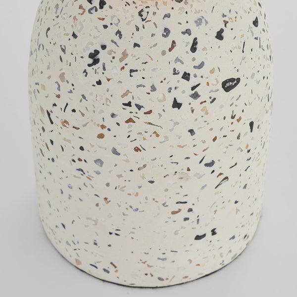 Terrazzo Table Lamp Base in White with Multi-Coloured Flecks