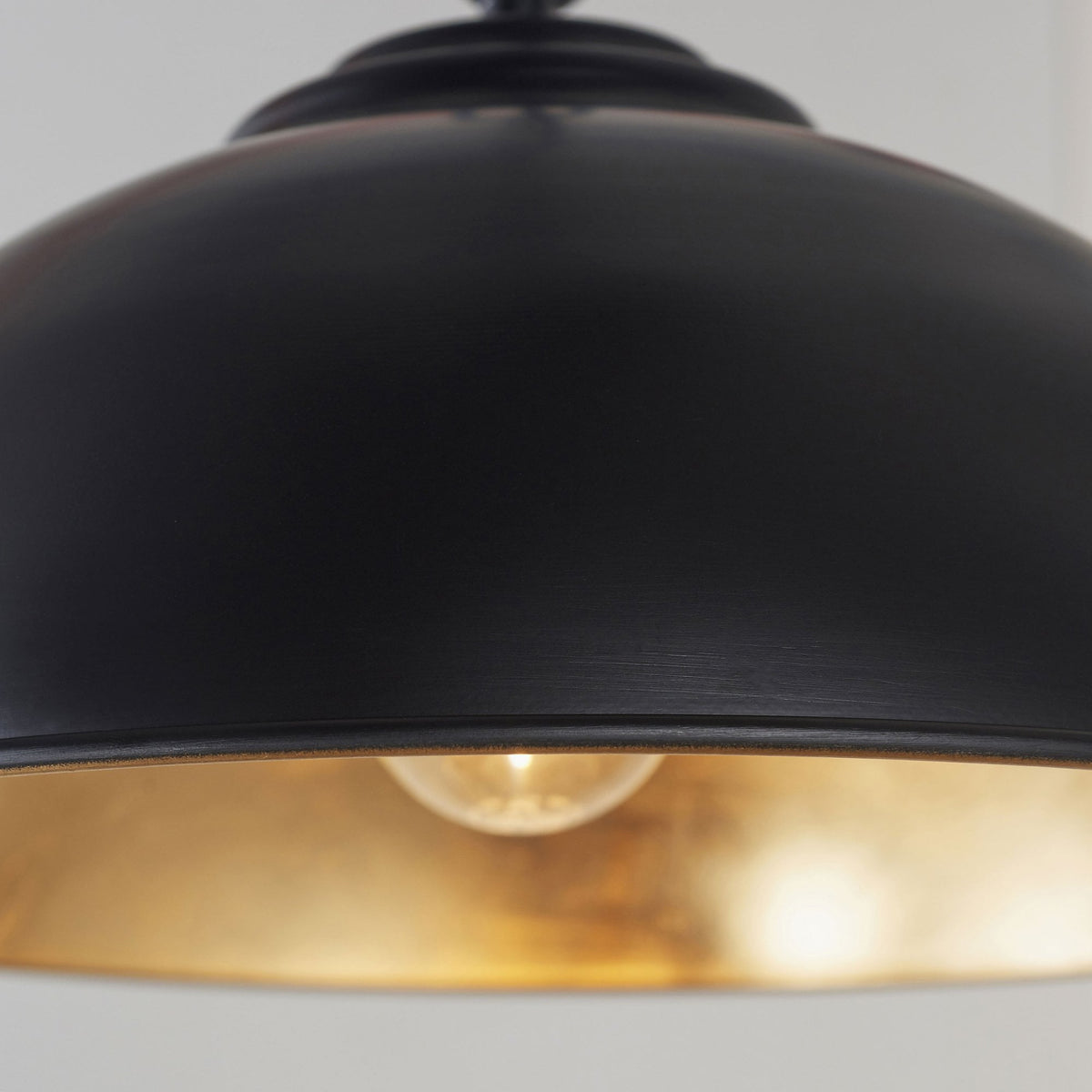 Colman 345mm Pendant in Matt Black with Gold Leaf Inner