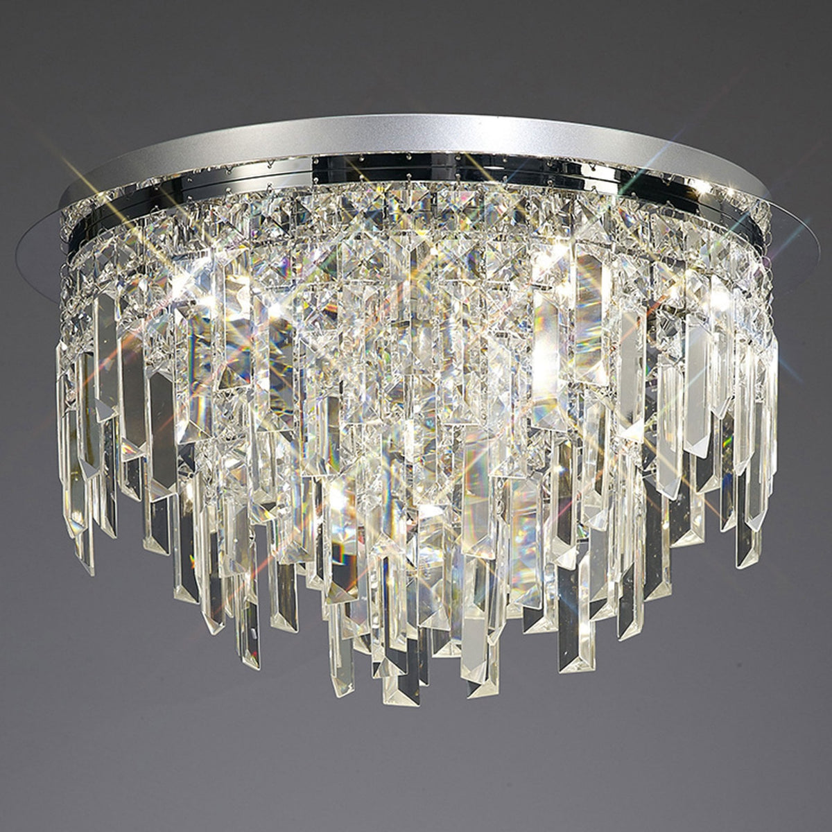 Maddison 6 Light Clear Crystal Ceiling Light in Polished Chrome