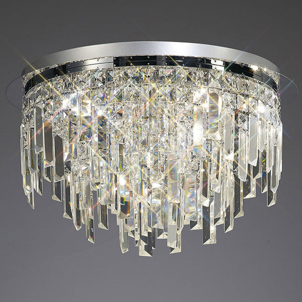 Maddison 6 Light Clear Crystal Ceiling Light in Polished Chrome