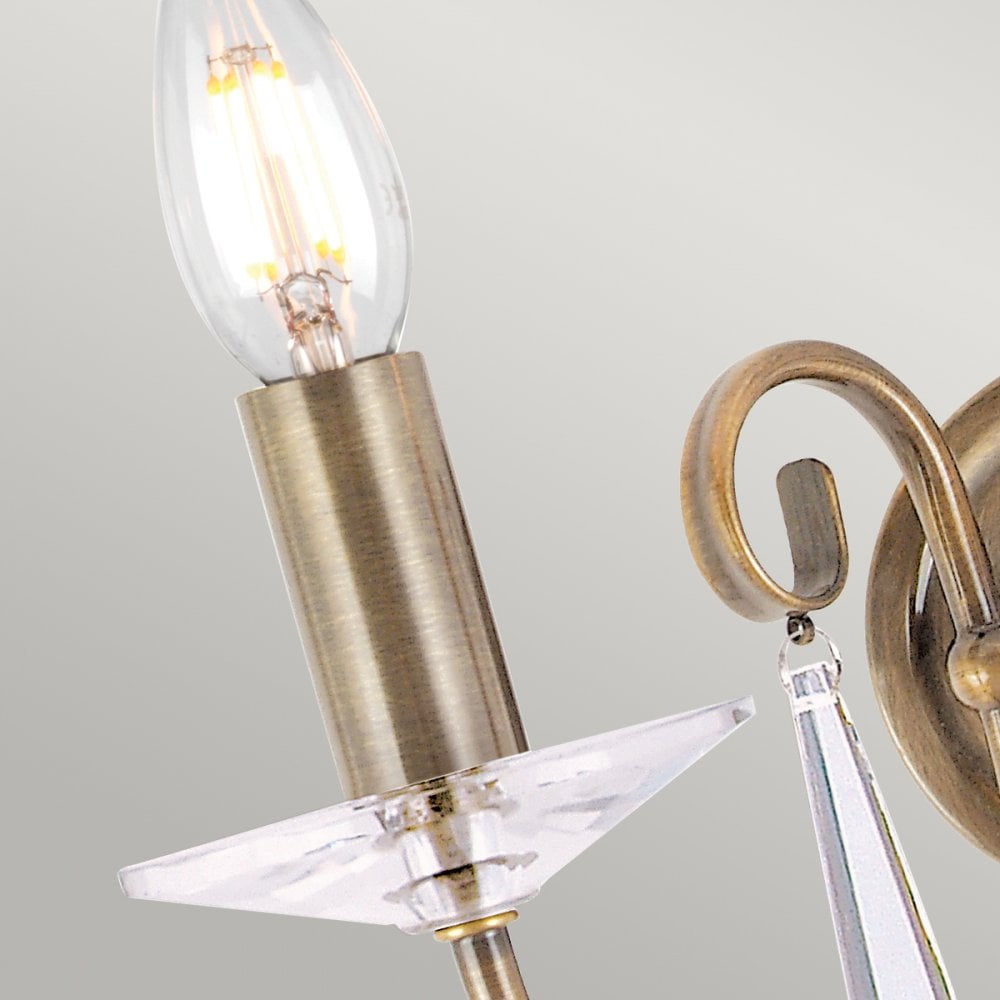Aegean Two Arm Aged Brass Wall Light