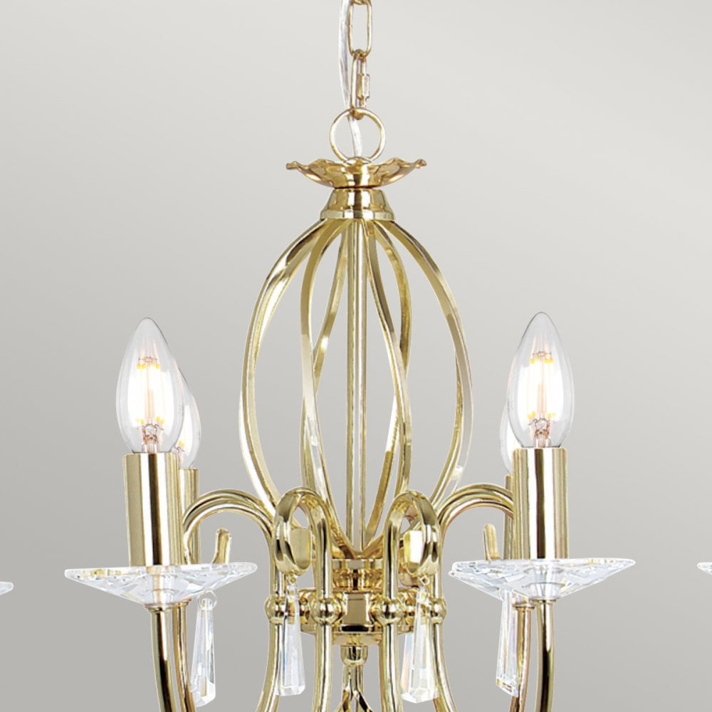 Aegean Eight Arm Polished Brass Chandelier or Semi Flush