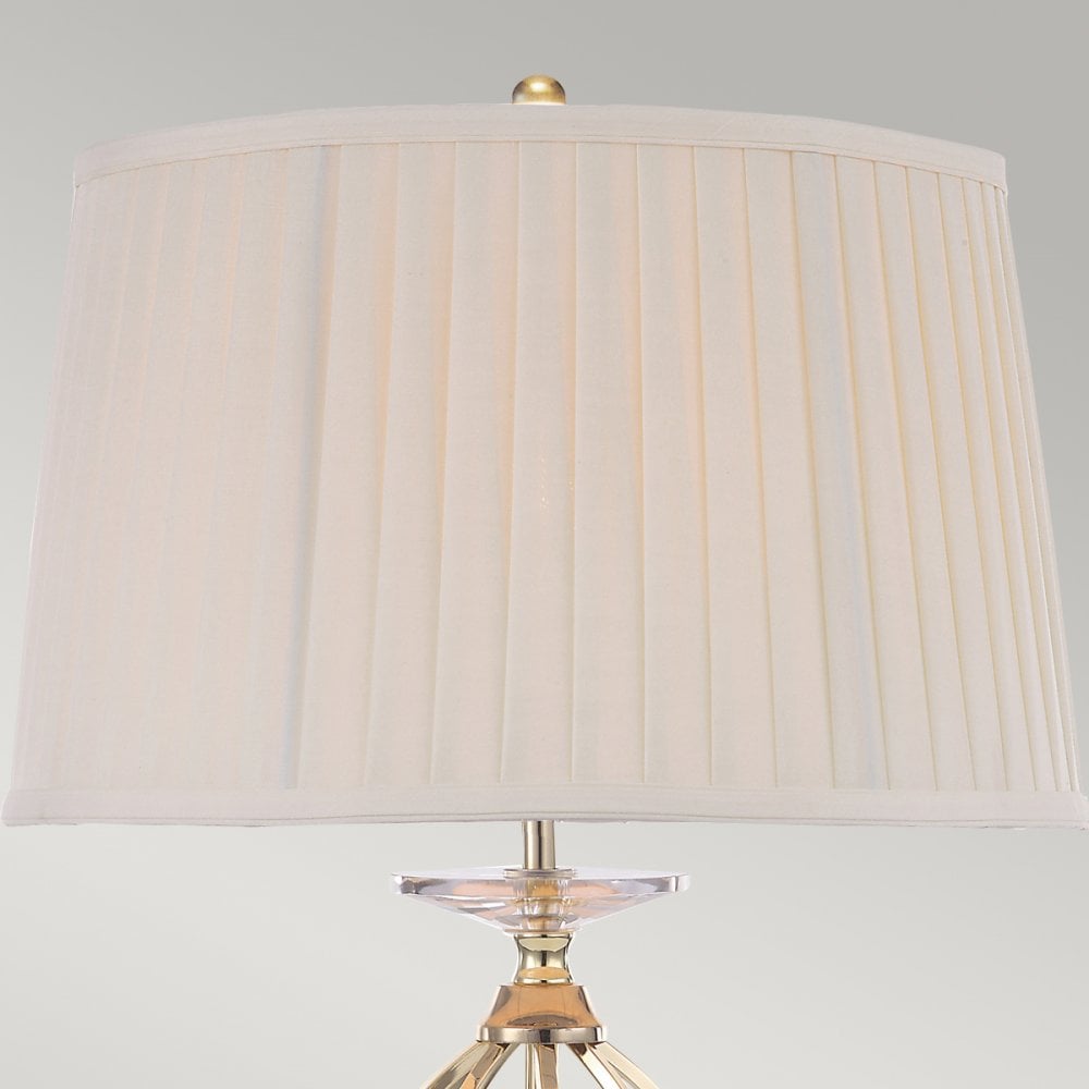 Aegean Table Lamp in Polished Brass and Ivory Cotton Shade