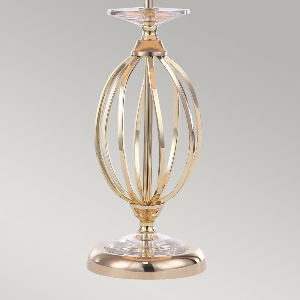 Aegean Table Lamp in Polished Brass and Ivory Cotton Shade