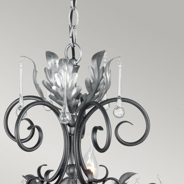 Amarilli Black and Silver Ten Arm Chandelier