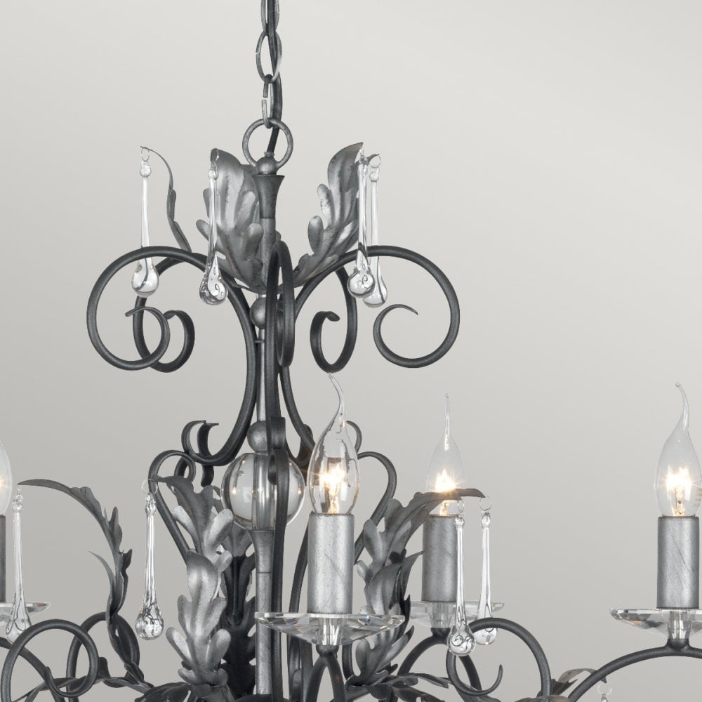 Amarilli Black and Silver 15 Light Chandelier
