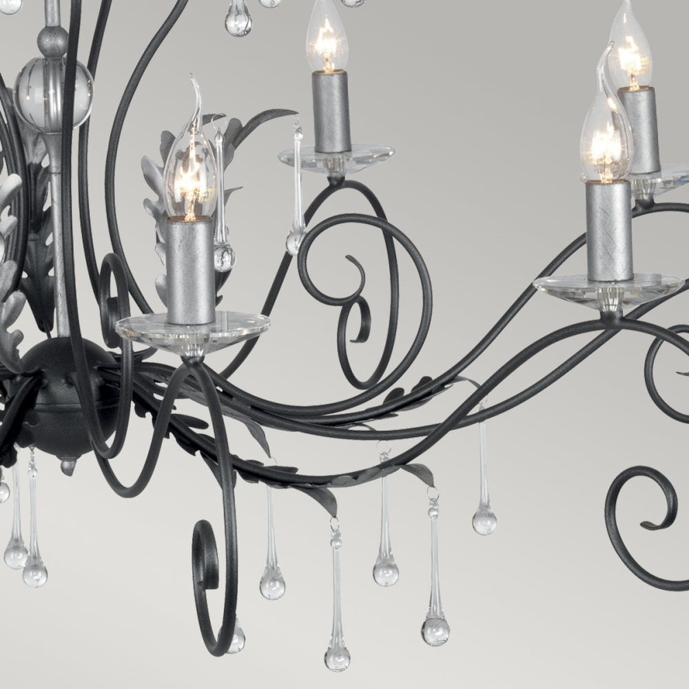 Amarilli Black and Silver 15 Light Chandelier
