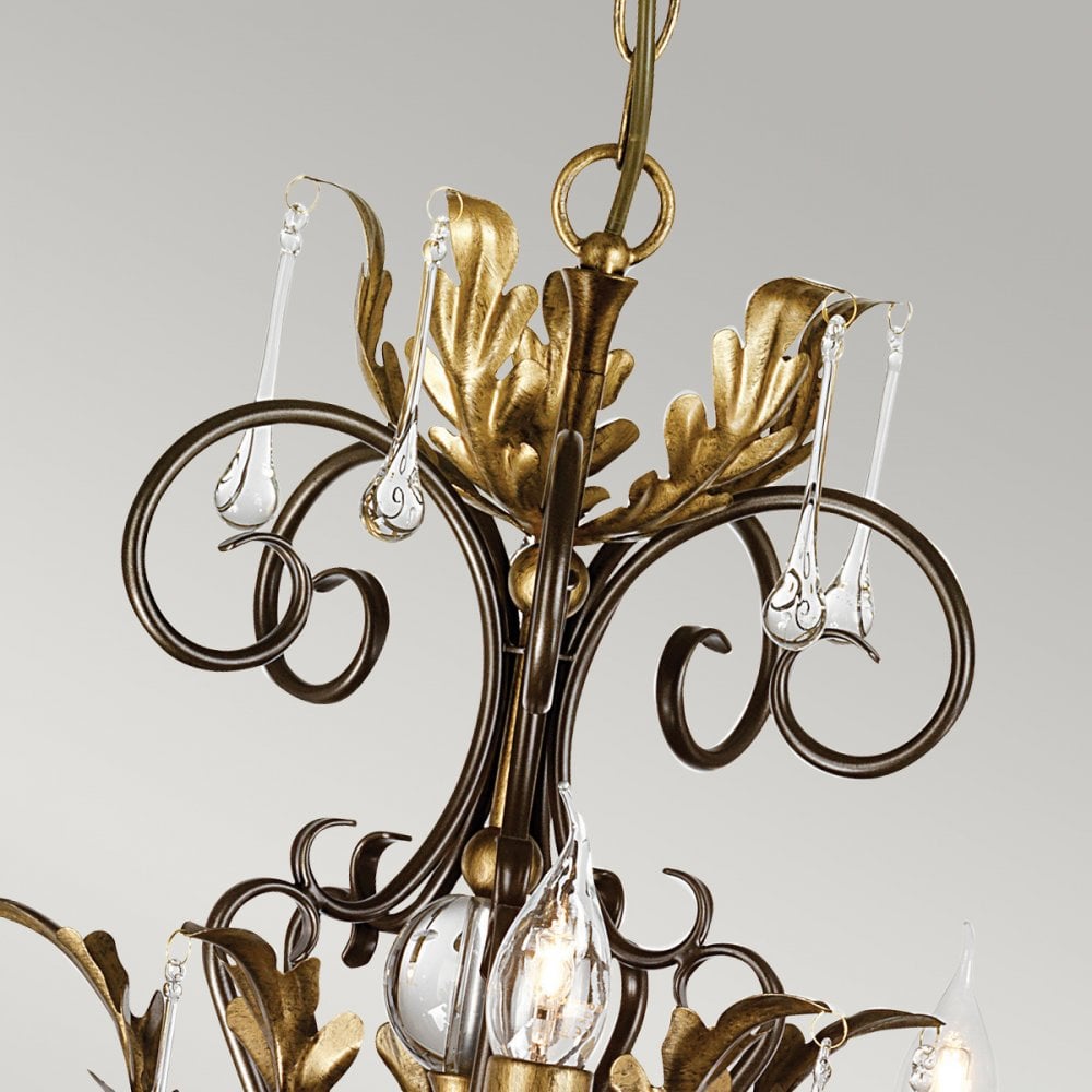 Amarilli Bronze and Gold 15 Light Chandelier