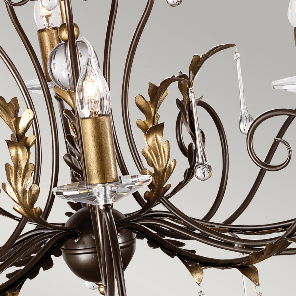 Amarilli Bronze and Gold 15 Light Chandelier
