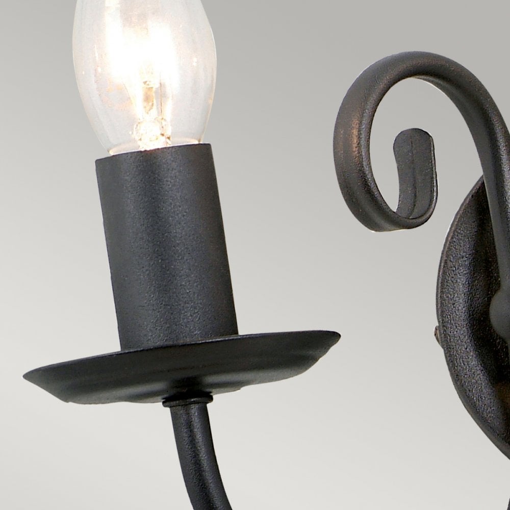 Artisan Twin Arm Wall Light in Black