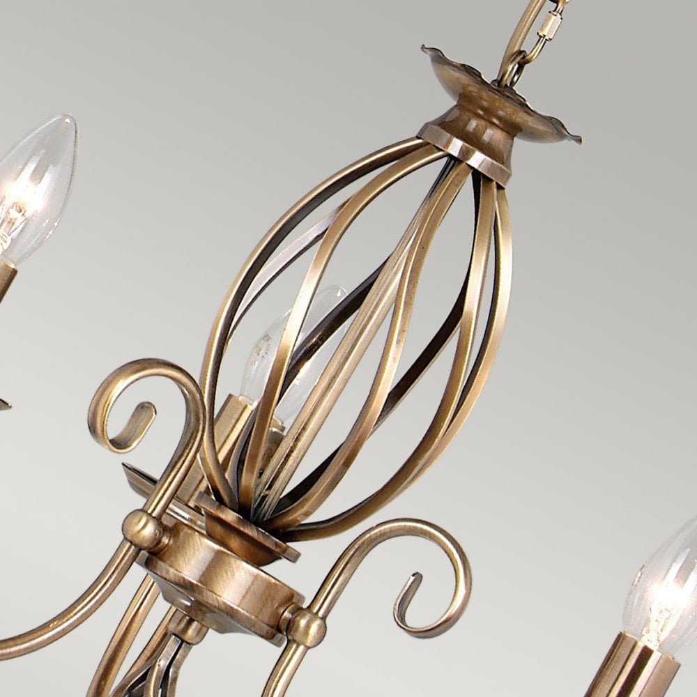Artisan Three Light Flush Convertible Chandelier in Aged Brass