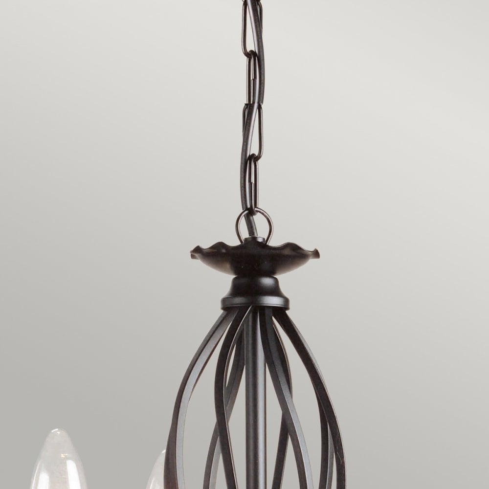 Artisan Three Light Flush Convertible Chandelier in Black