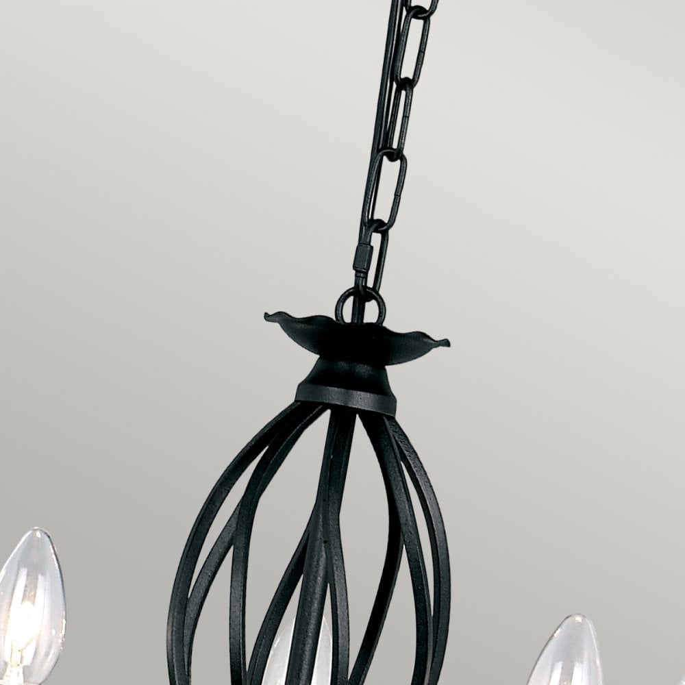 Artisan Five Light Flush Convertible Chandelier in Black