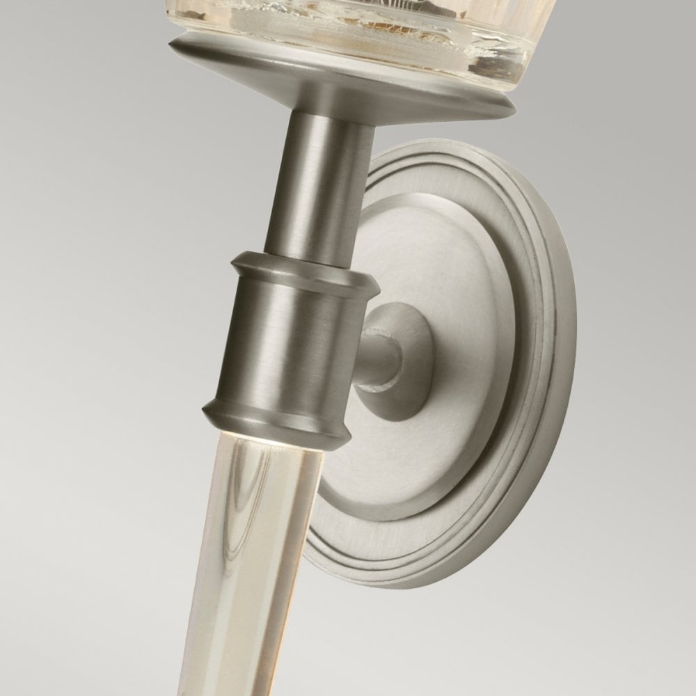 Agatha IP44 Wall Light in Brushed Nickel